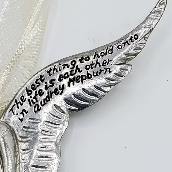 Cannon Falls Pewter Angel Best Thing in Life Audrey Hepburn Quote Ornament - Picture 6 of 8